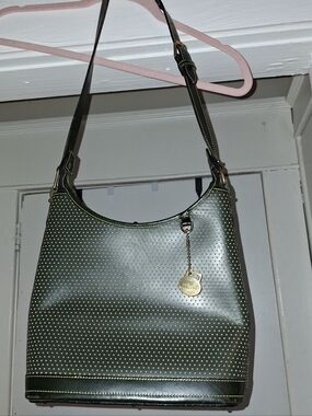 Dooney & Burke Cabrio Leather Green Hobo Shoulder Bag. Vintage